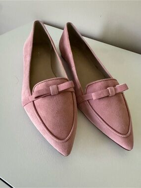 Ann Taylor Pointed-Toe Althea Bow Flats